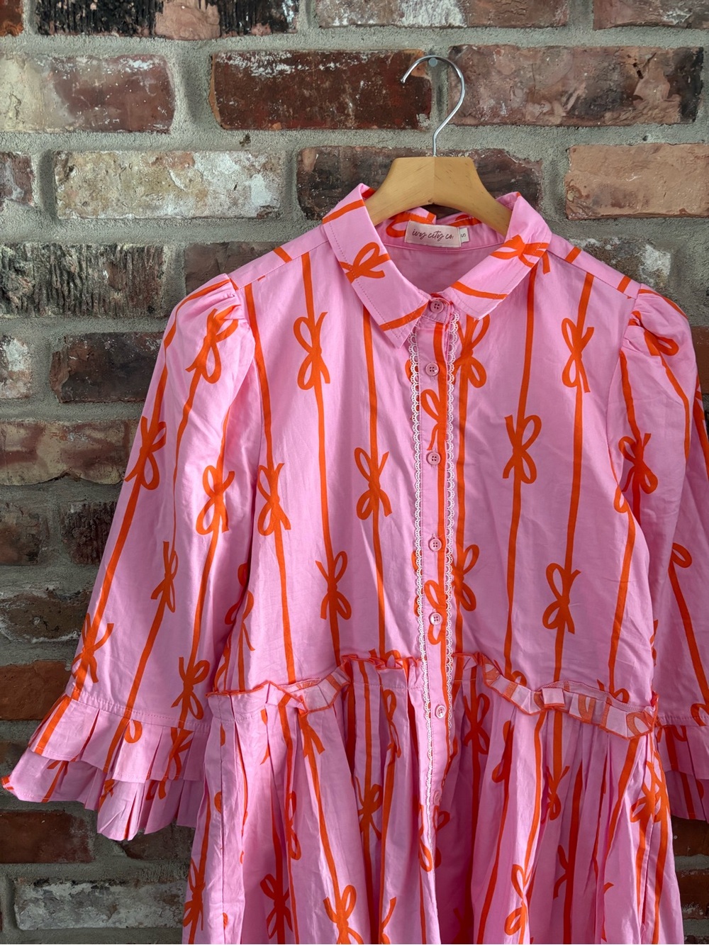 Ivy City Co Pink Cotton Bowie Shirt Dress, S - Picture 3 of 9